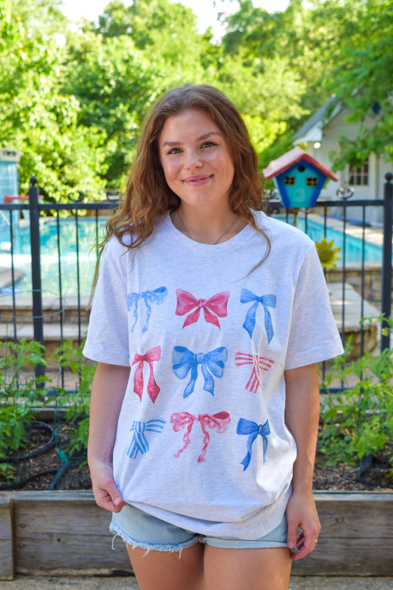 Patriotic Bows Unisex T-shirt, Sweatshirt, Hoodie, Long Sleeve Tee - T-Shirt, Sweatshirt, Hoodie