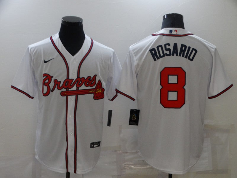 Men's Atlanta Braves Eddie Rosario White Replica Jersey baseball jersey product view 1