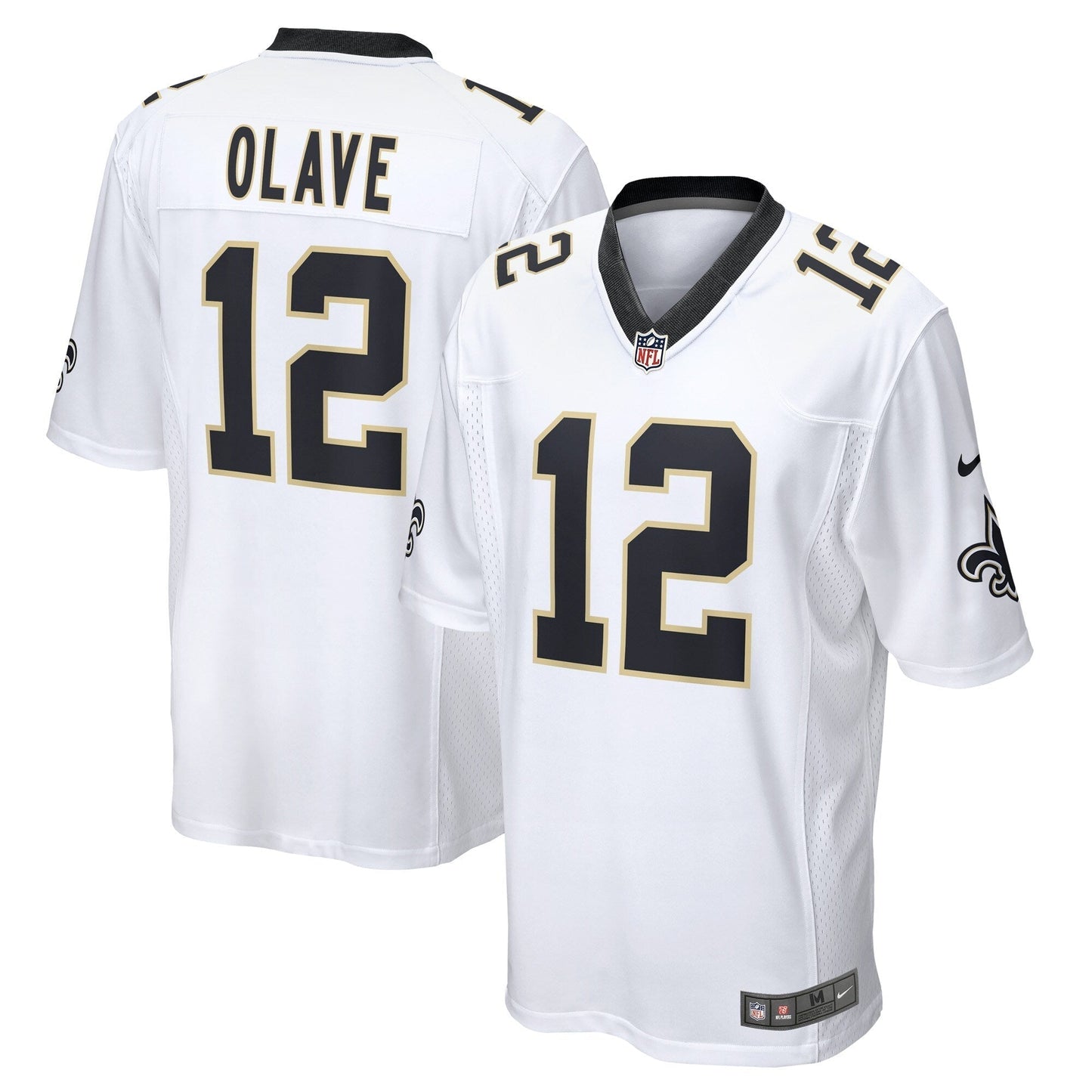 Chris Olave New Orleans Saints Game Jersey - White football jersey product view 1