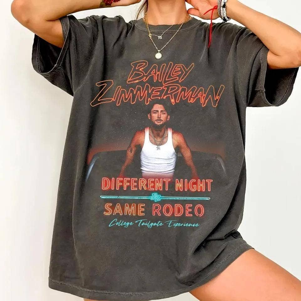 Bailey Zimmerman Rodeo Tour T-Shirt - Different Night Unisex T-shirt, Sweatshirt, Hoodie, Long Sleeve Tee - T-Shirt, Sweatshirt, Hoodie