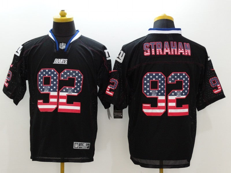 Men's New York Giants Michael Strahan #92 Black Game Jersey1 football jersey product view 1