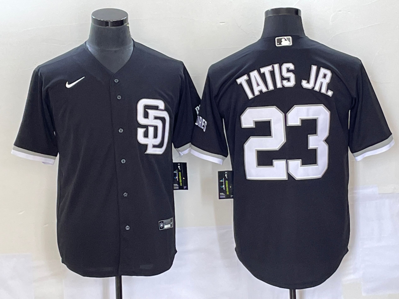 Men's San Diego Padres Fernando Tatis Jr. Black Alternate Replica Player Jersey baseball jersey product view 1