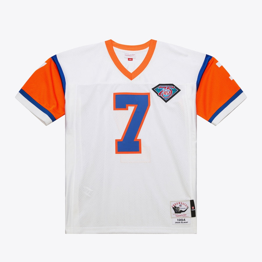 Men's John Elway White Denver Broncos 1994 Jersey football jersey product view 1