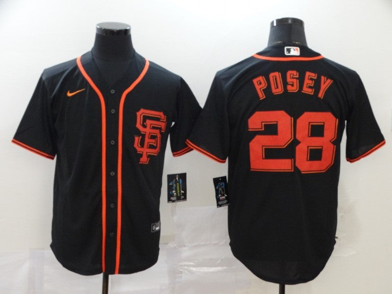 Men's San Francisco Giants Buster Posey Black Replica Baseball Jersey baseball jersey product view 1