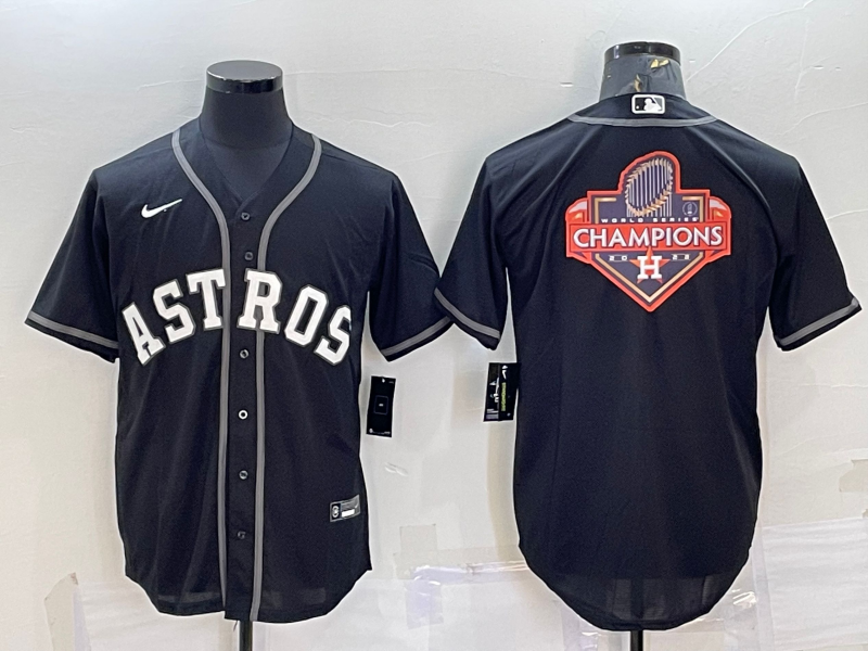 Men's Houston Astros Black Replica Player Jersey baseball jersey product view 1