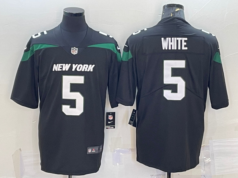 Men's New York Jets Mike White #5 Black Game Jersey1 football jersey product view 1