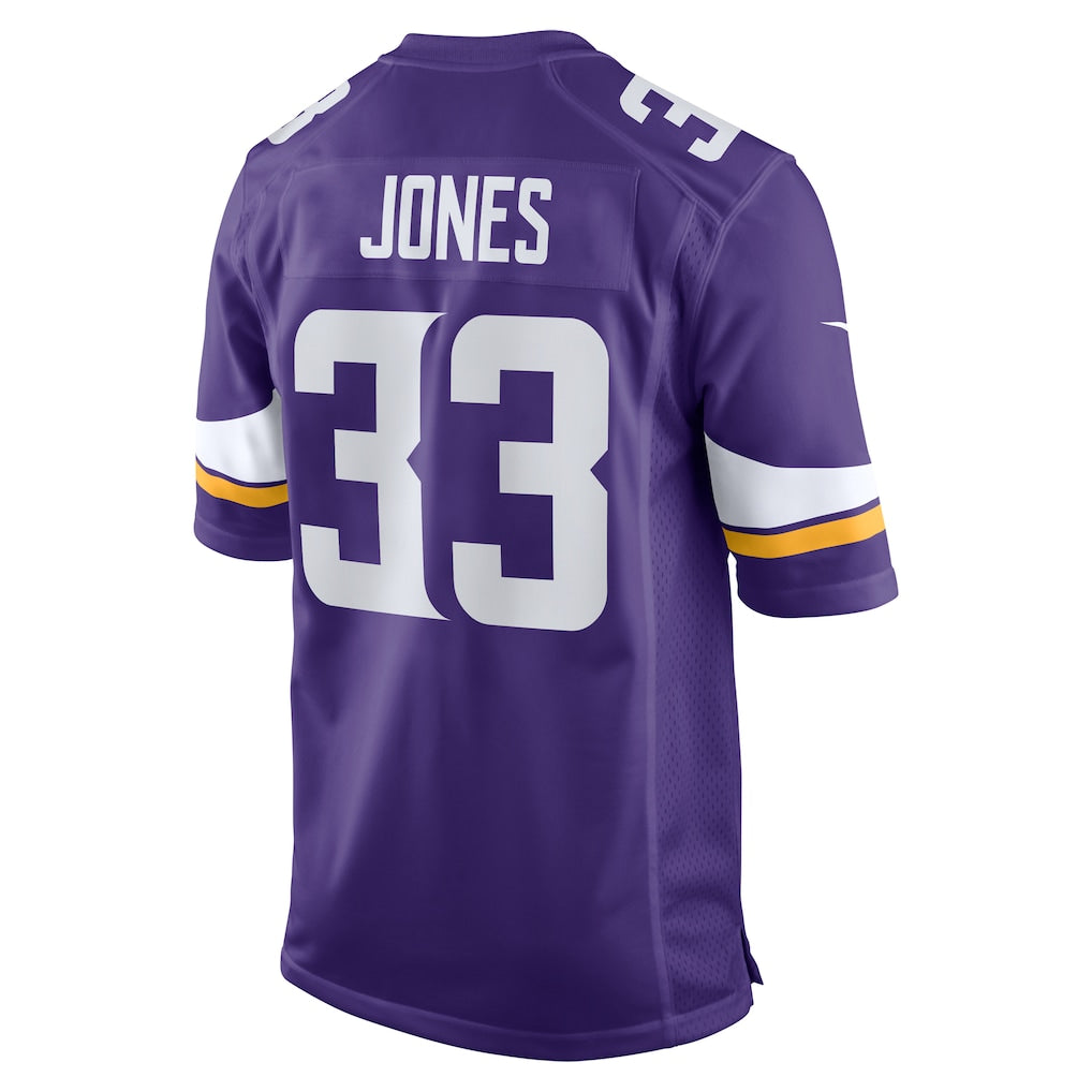 M.Vikings #33 Aaron Jones Purple Game Player Jersey football jersey product view 1