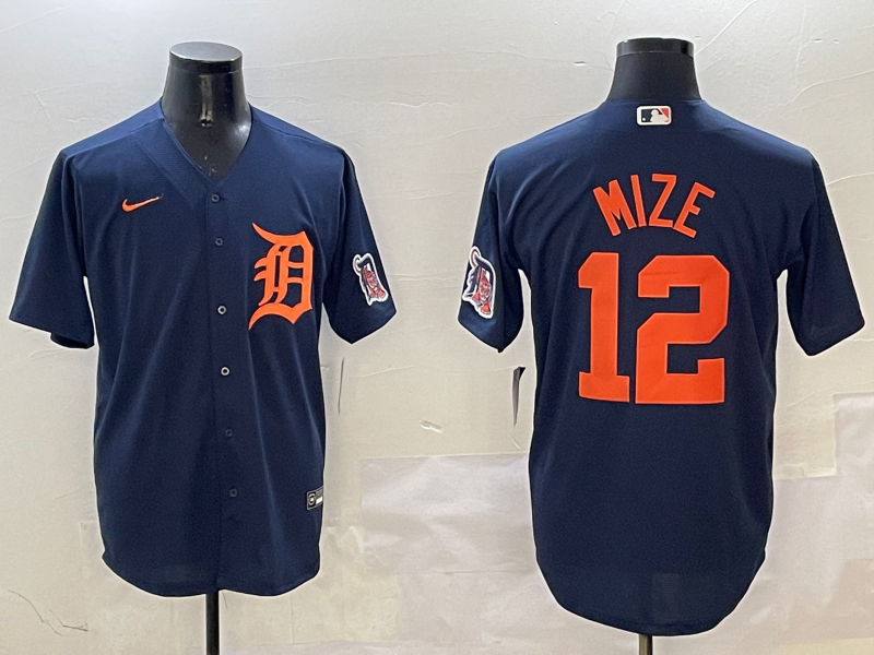 Men's Detroit Tigers Casey Mize #12 Navy Limited Player Jersey baseball jersey product view 1