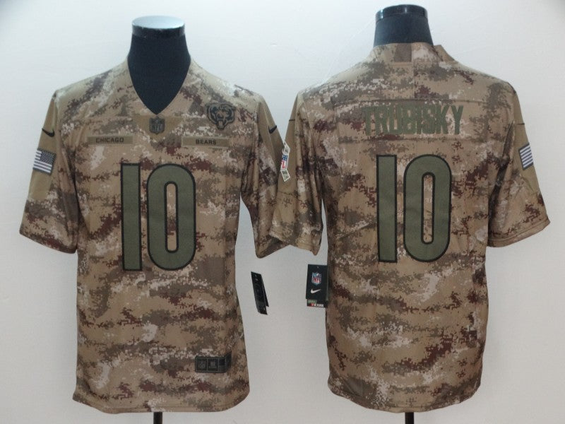 Men's Chicago Bears Mitch Trubisky #10 Camouflage Game Jersey1 football jersey product view 1