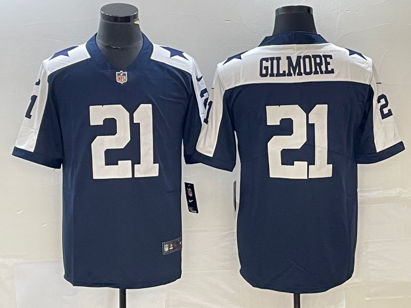 Men's Dallas Cowboys Stephon Gilmore #21 Navy Player Jersey1 football jersey product view 1