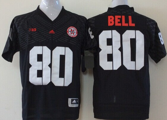 Men's Nebraska Huskers Kenny Bell Black Player Game Jersey sports jersey product view 1