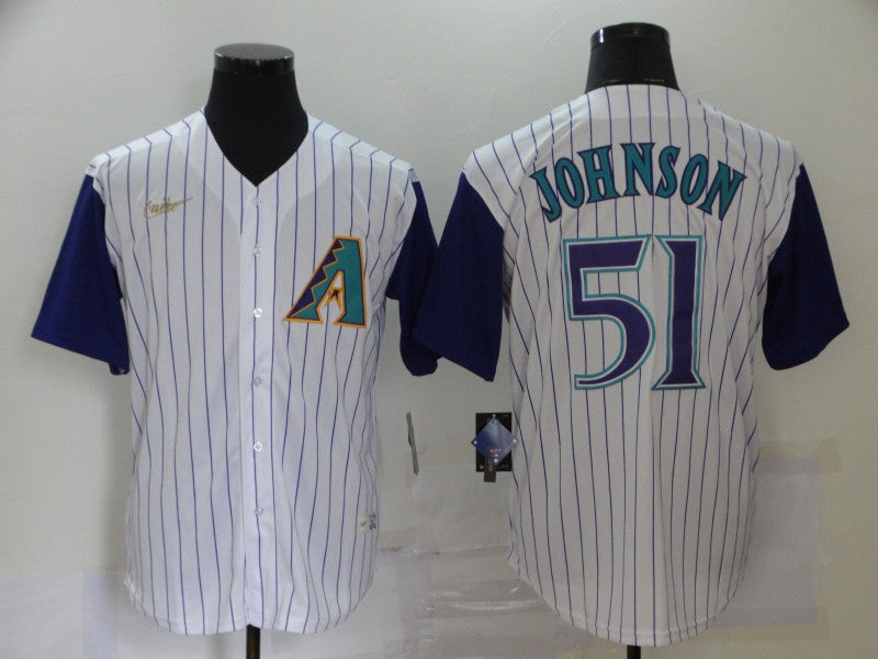 Men's Arizona Diamondbacks Randy Johnson White Replica Baseball Jersey baseball jersey product view 1