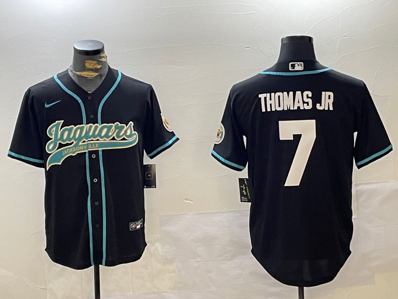 Men's Jacksonville Jaguars Brian Thomas Jr #7 Black Player Game Jersey1 football jersey product view 1