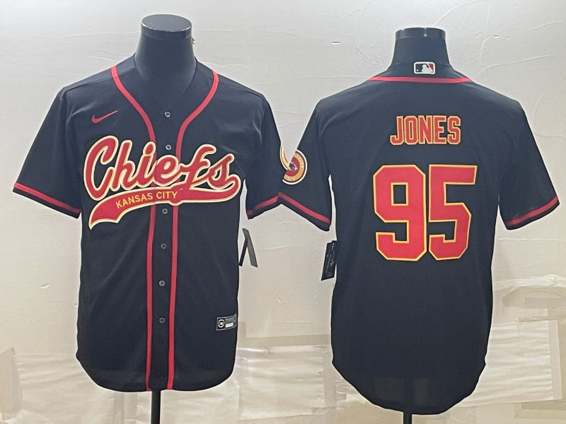 Men's Kansas City Chiefs Chris Jones Black Game Jersey Joint Edition football jersey product view 1