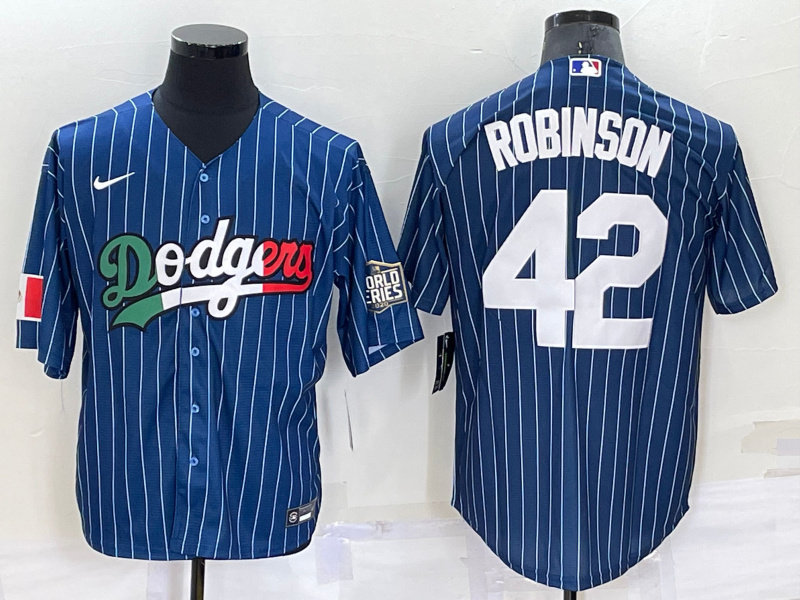 Men's Los Angeles Dodgers Jackie Robinson #42 Blue Stitched Player Jersey1 baseball jersey product view 1