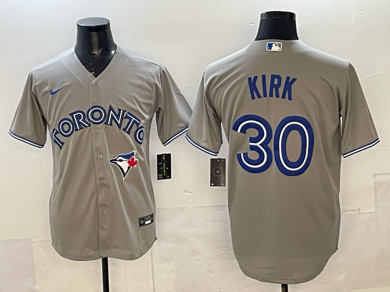 Men's Toronto Blue Jays Alejandro Kirk #30 Grey Replica Player Jersey baseball jersey product view 1