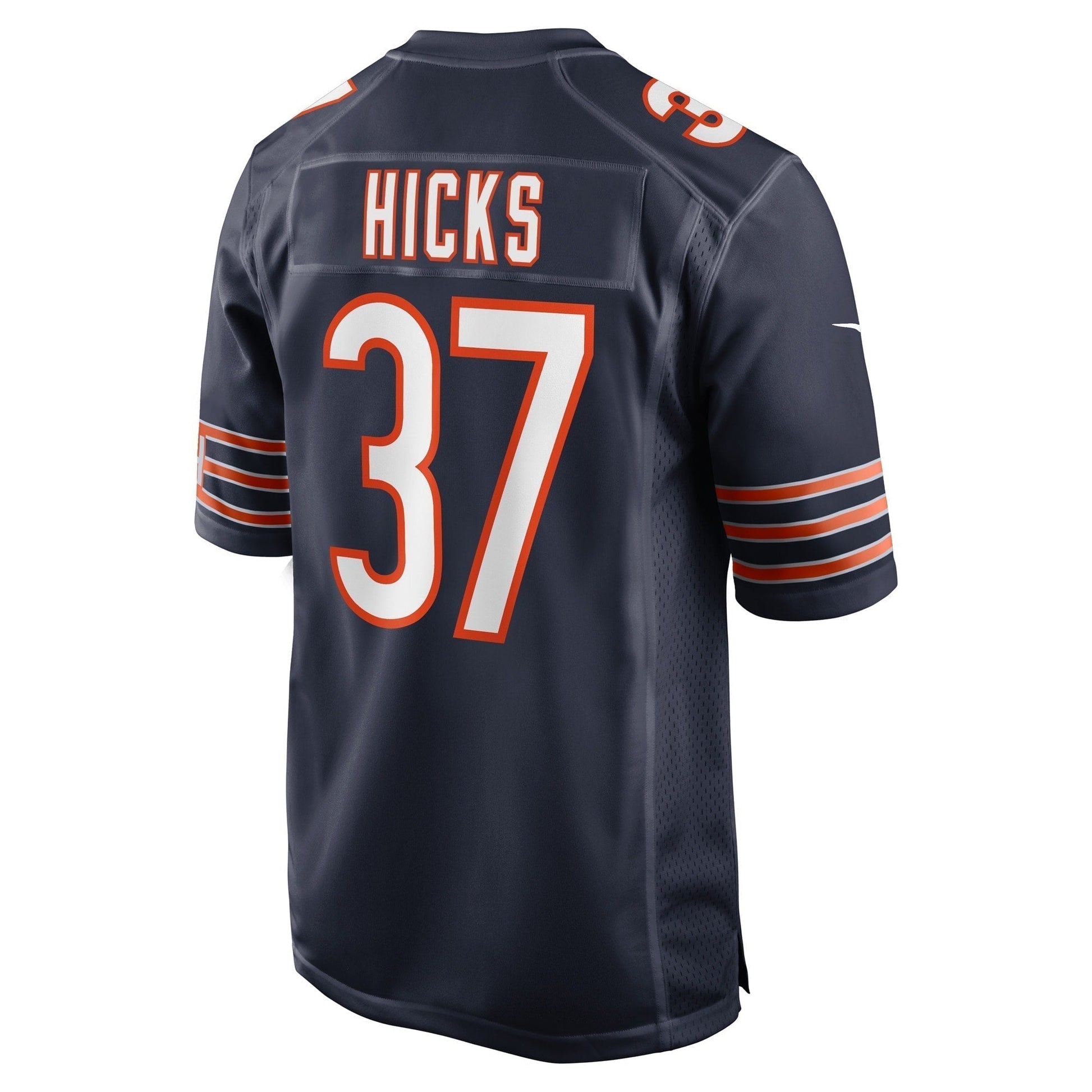 Elijah Hicks Chicago Bears Game Jersey - Navy football jersey product view 3