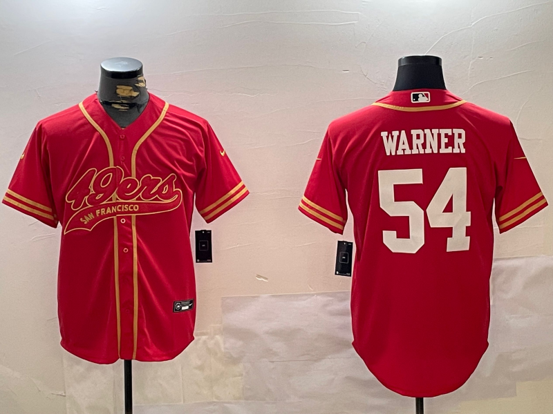 Men's San Francisco 49ers Fred Warner Scarlet Team Game Jersey football jersey product view 1
