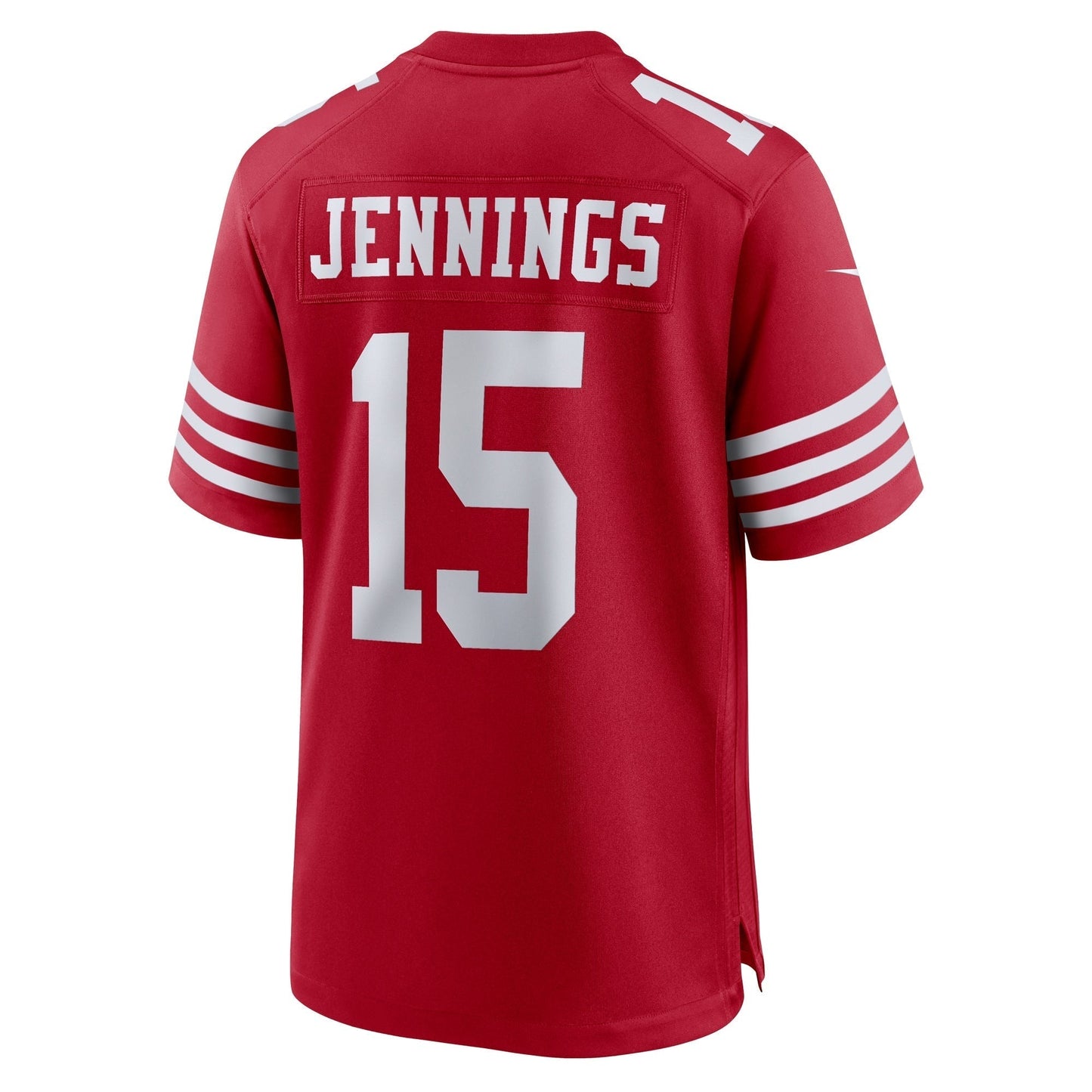 Jauan Jennings San Francisco 49ers Game Jersey - Scarlet football jersey product view 3