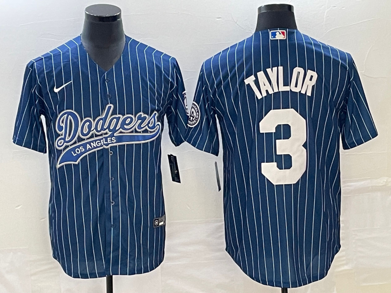 Men's Los Angeles Dodgers Chris Taylor Blue Player Jersey Joint Edition baseball jersey product view 1