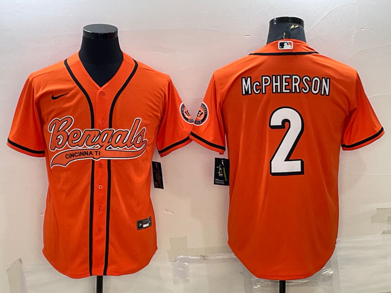 Men's Cincinnati Bengals Evan McPherson #2 Orange Fashion Game Jersey1 football jersey product view 1