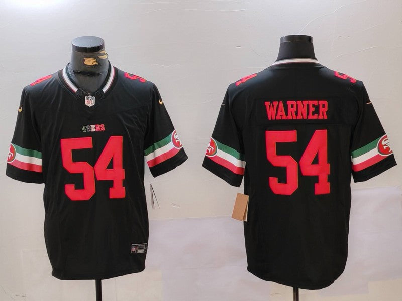 Men's San Francisco 49ers Fred Warner Black Game Player Jersey football jersey product view 1