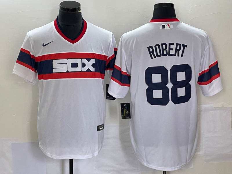 Men's Chicago White Sox Luis Robert White Home Cooperstown Collection Team Player Jersey baseball jersey product view 1