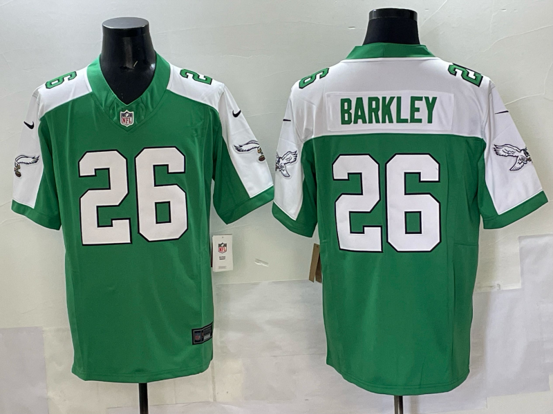 Men's Philadelphia Eagles Saquon Barkley Kelly Green Alternate Player Game Jersey football jersey product view 1