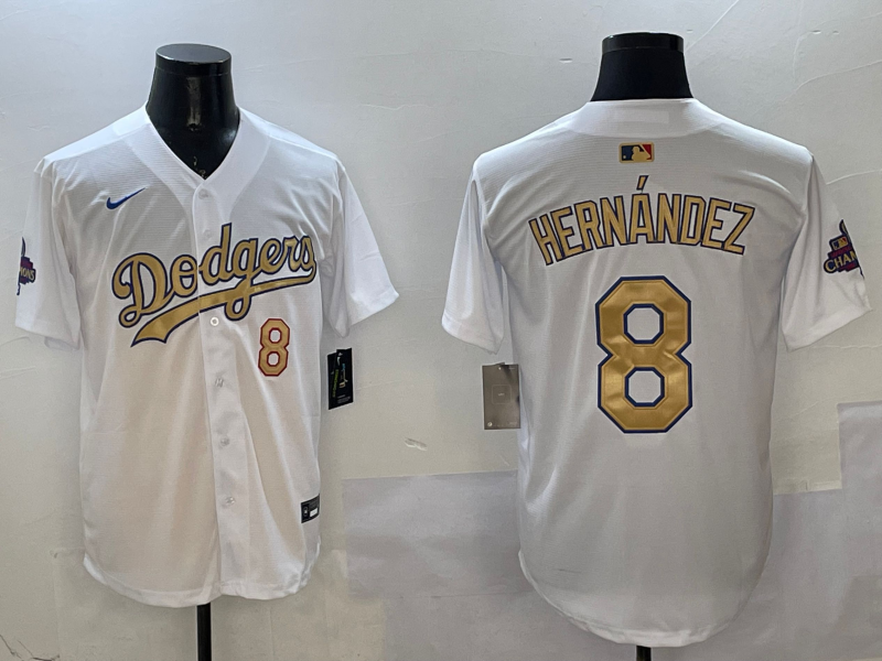 Men's Los Angeles Dodgers Enrique Hernandez White 2025 Gold Collection Limited Jersey baseball jersey product view 1