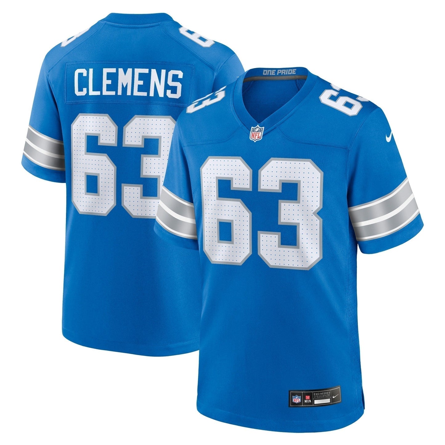 Duke Clemens Detroit Lions Game Jersey - Blue football jersey product view 1