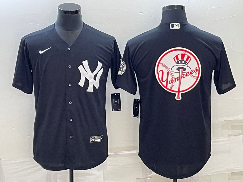 Men's New York Yankees Black Replica Team Jersey baseball jersey product view 1