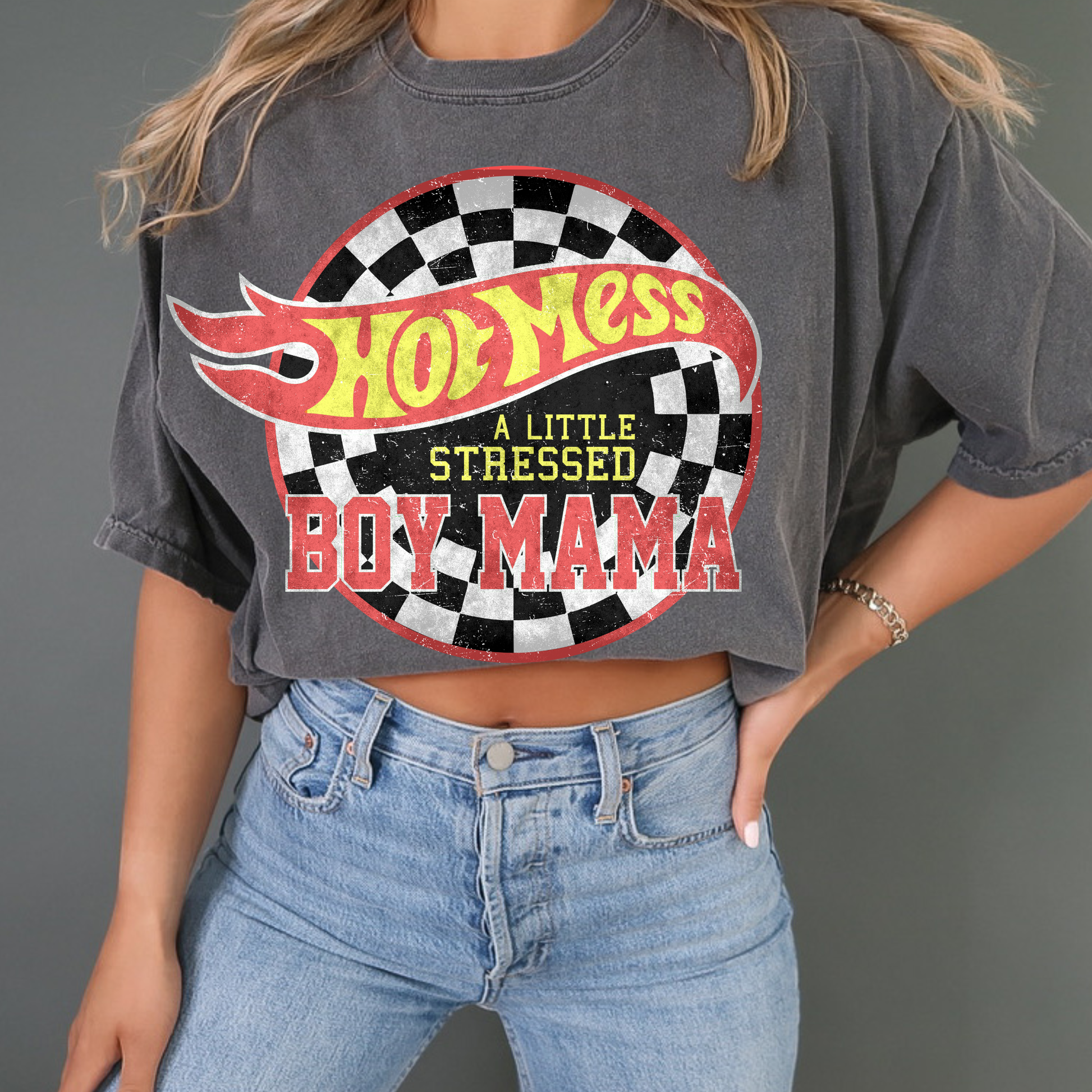 Hot Mess A Little Stressed Mama Comfort Color Graphic Tee Unisex T-shirt, Sweatshirt, Hoodie, Long Sleeve Tee - T-Shirt, Sweatshirt, Hoodie