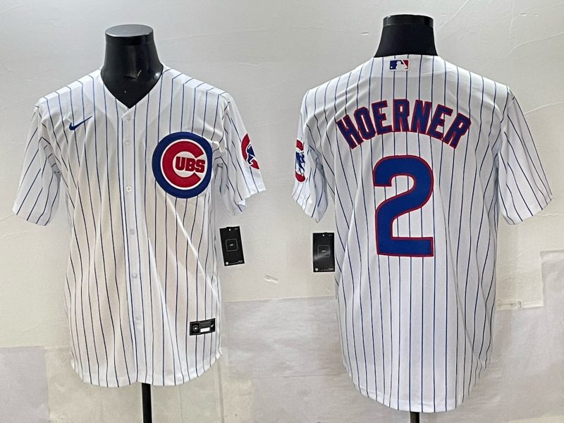 Men's Chicago Cubs Nico Hoerner White Home Limited Player Jersey baseball jersey product view 1