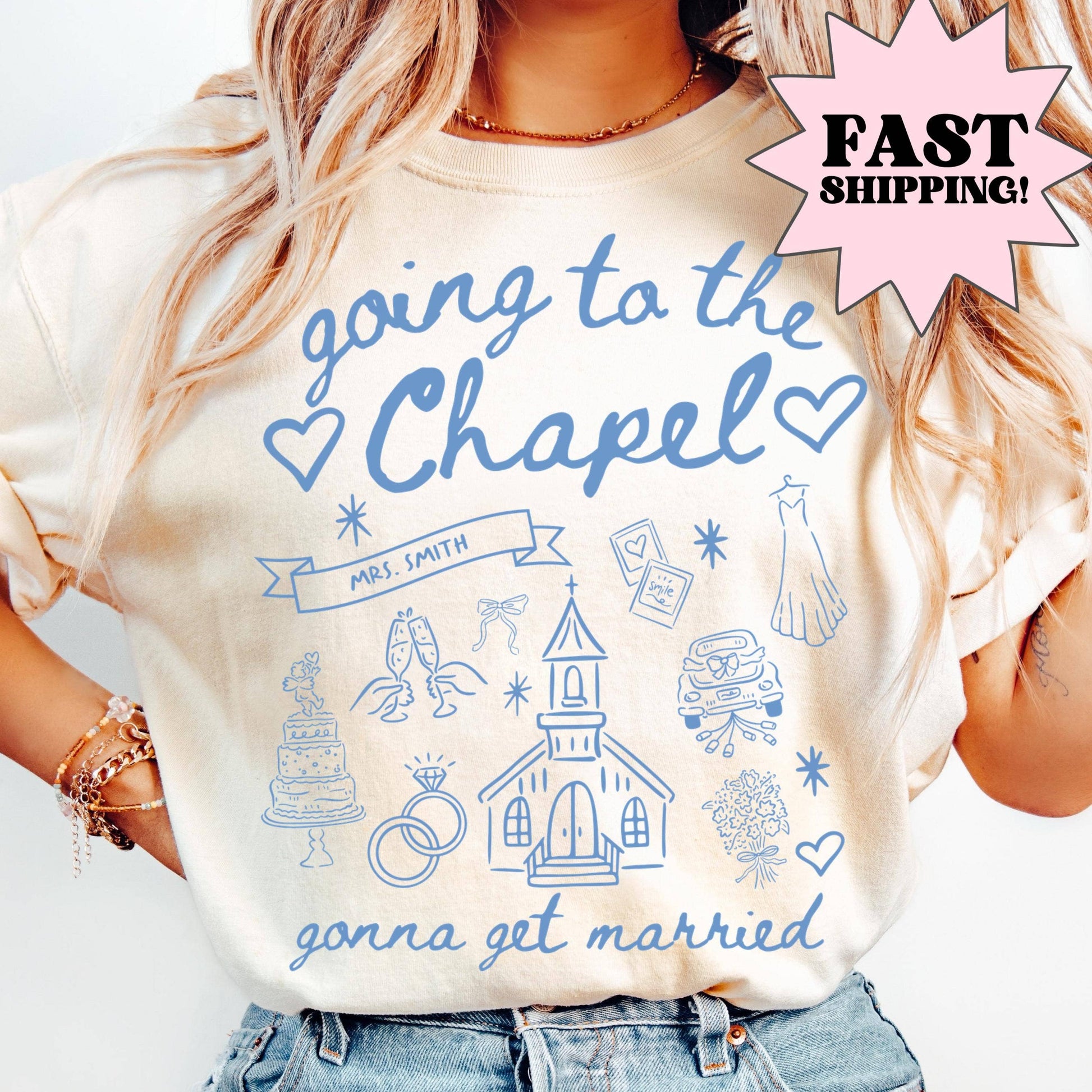 Chapel Bound Bride Bachelorette Party Tee Unisex T-shirt, Sweatshirt, Hoodie, Long Sleeve Tee - T-Shirt, Sweatshirt, Hoodie