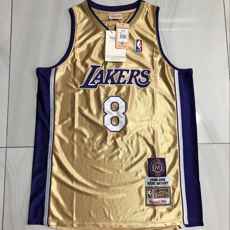Kobe Bryant 2020 Hall of Fame Gold Fully Embroidered 8# Jersey basketball jersey product view 1