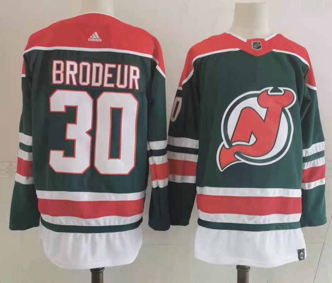 Men's New Jersey1 Devils Martin Brodeur #30 Green Player Game Jersey1 sports jersey product view 1