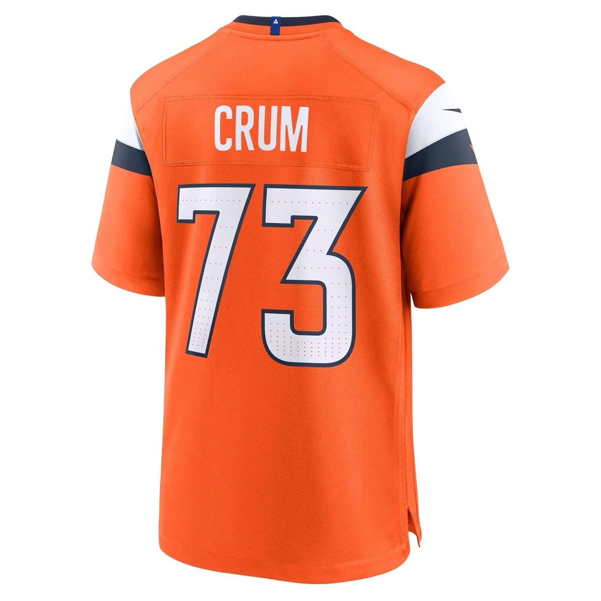 Frank Crum Denver Broncos Team Game Jersey - Orange football jersey product view 3