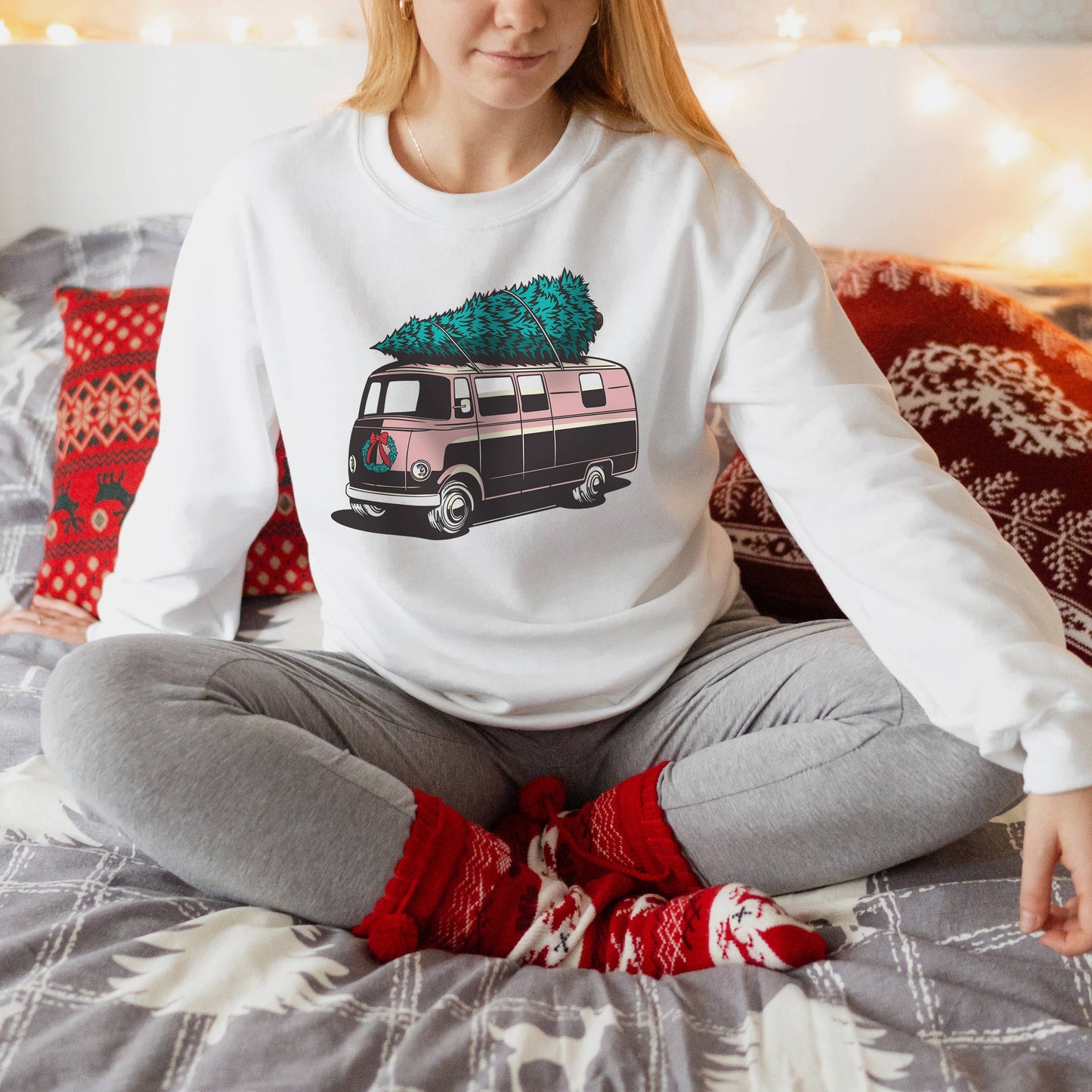 Christmas Van Crewneck Sweatshirt | Christmas | Sizes S-2XL Unisex T-shirt, Sweatshirt, Hoodie, Long Sleeve Tee - T-Shirt, Sweatshirt, Hoodie