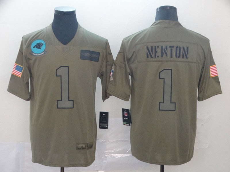 Men's Carolina Panthers Cam Newton #1 Brown Game Jersey1 football jersey product view 1