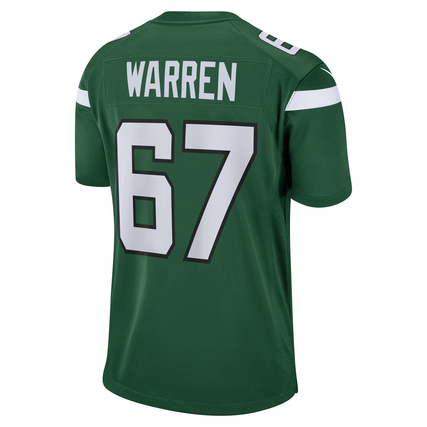 Carter Warren New York Jets Game Jersey - Gotham Green football jersey product view 3
