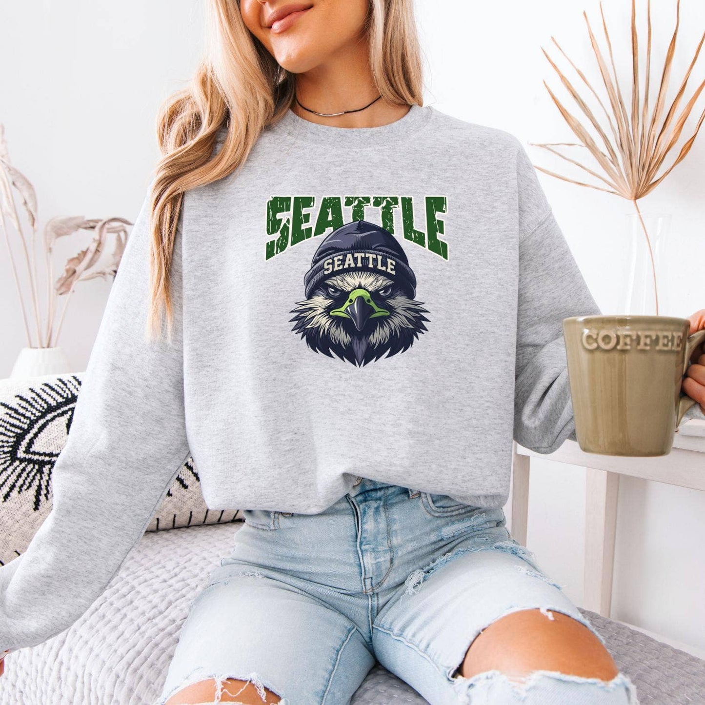 Seattle Football Hawk Mascot Graphic T-Shirt Unisex T-shirt, Sweatshirt, Hoodie, Long Sleeve Tee - T-Shirt, Sweatshirt, Hoodie
