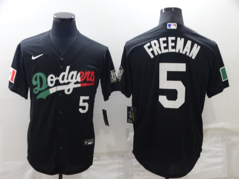 Men's Los Angeles Dodgers Freddie Freeman #5 Black Fashion Stitched Jersey1 baseball jersey product view 1