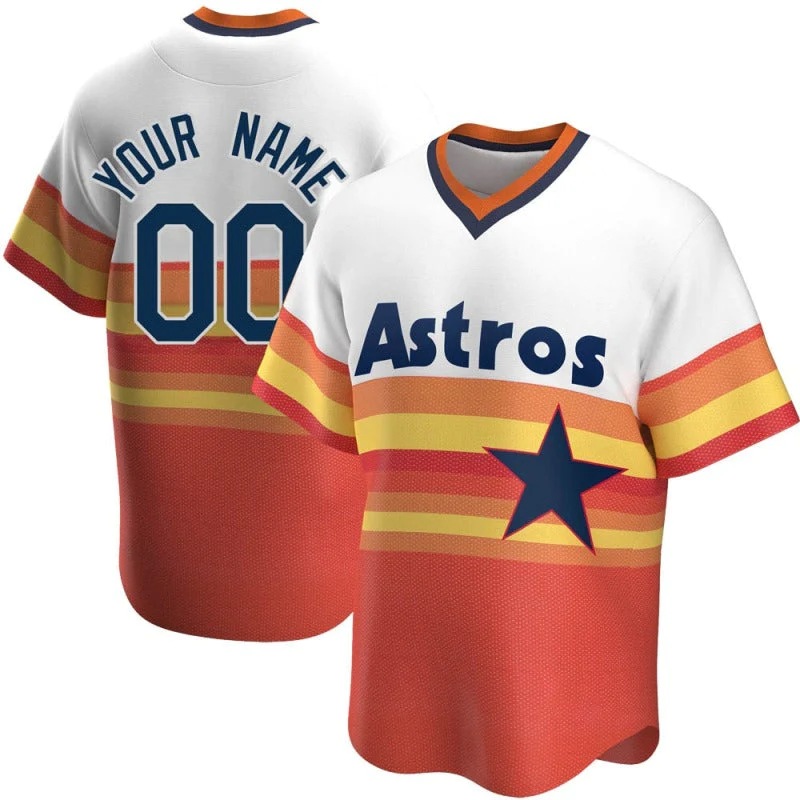 Men's Houston Astros White Home Cooperstown Collection Custom Jersey baseball jersey product view 1