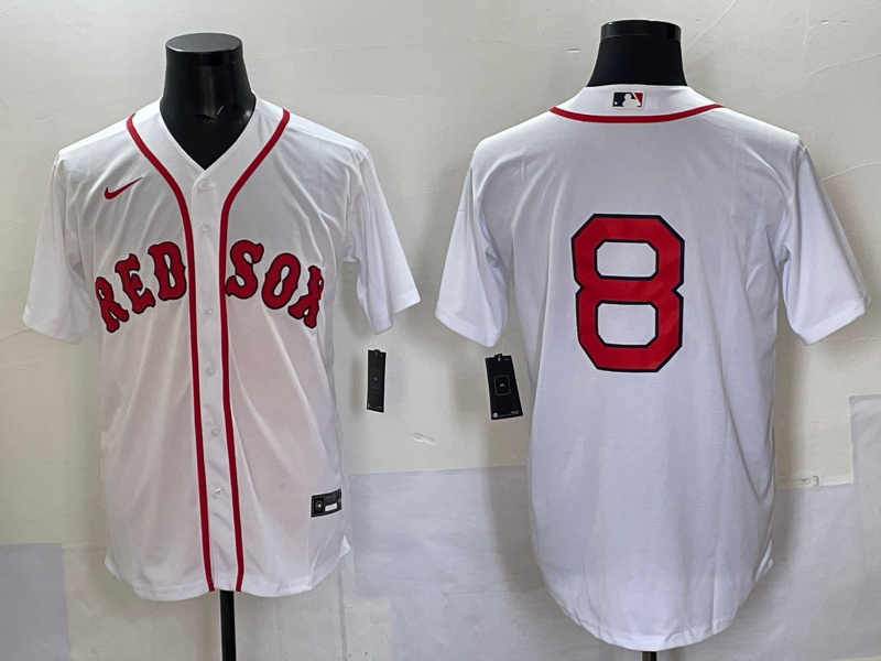 Men's Boston Red Sox Carl Yastrzemski #8 White Replica Player Jersey baseball jersey product view 1