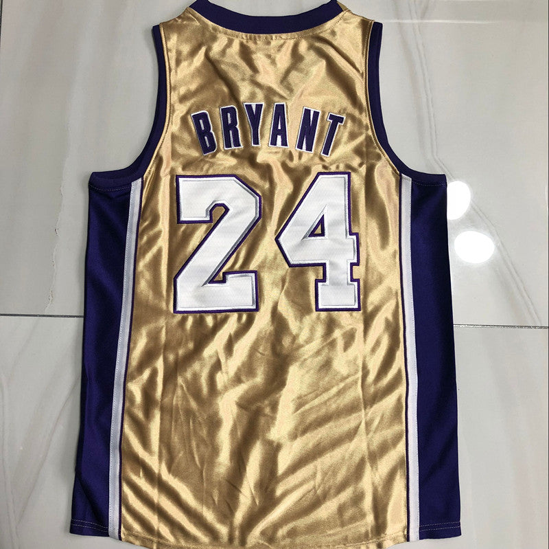 Kobe Bryant 2020 Hall of Fame Gold Fully Embroidered 24# Jersey basketball jersey product view 2