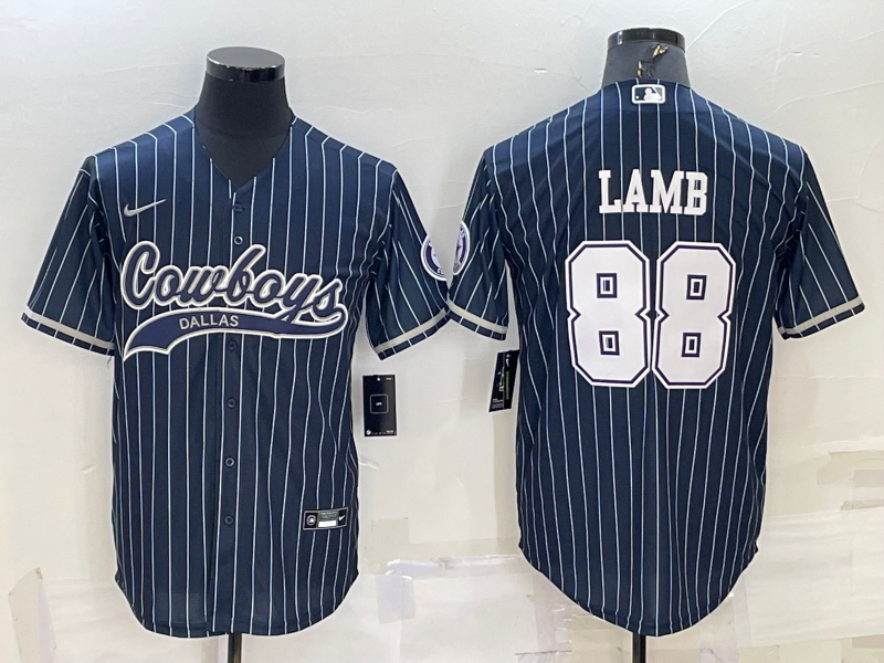 Men's Dallas Cowboys CeeDee Lamb #88 Navy Player Jersey1 Joint Edition football jersey product view 1