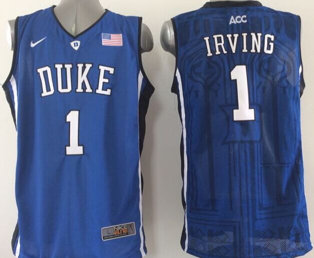 Men's Duke Blue Devils Kyrie Irving Blue Player Jersey sports jersey product view 1