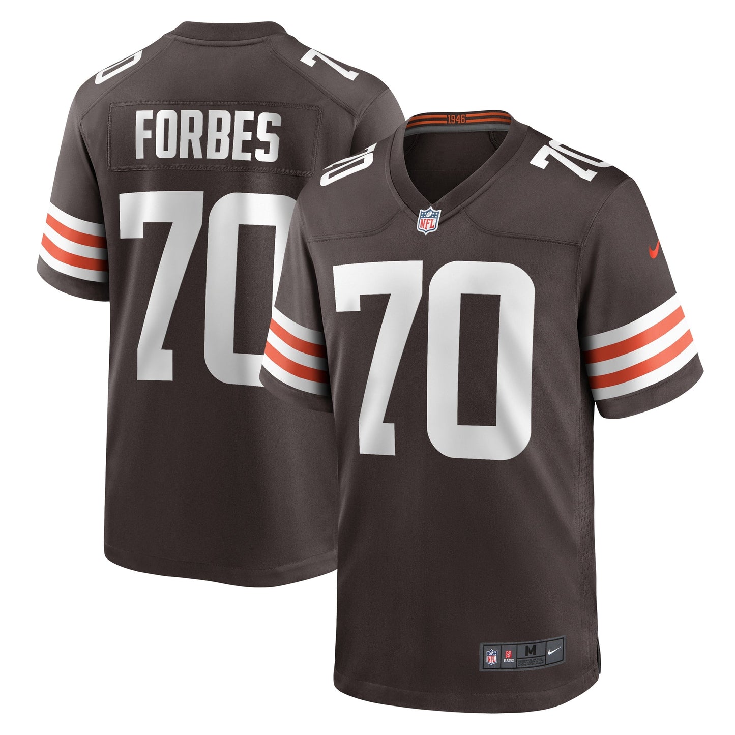 Drew Forbes Cleveland Browns Team Game Jersey - Brown football jersey product view 1