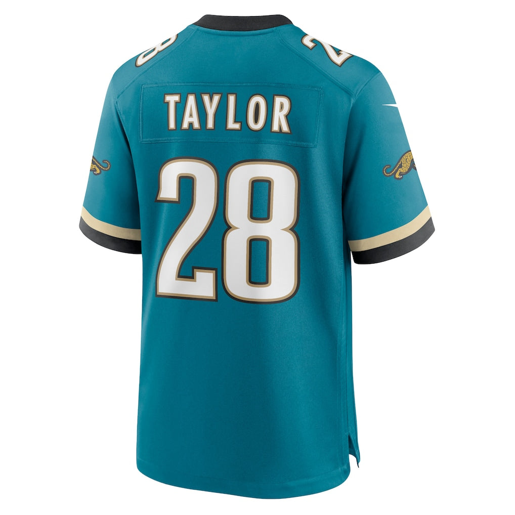 J.Jaguars #28 Fred Taylor Teal Prowler Throwback Retired Player Game Jersey football jersey product view 1