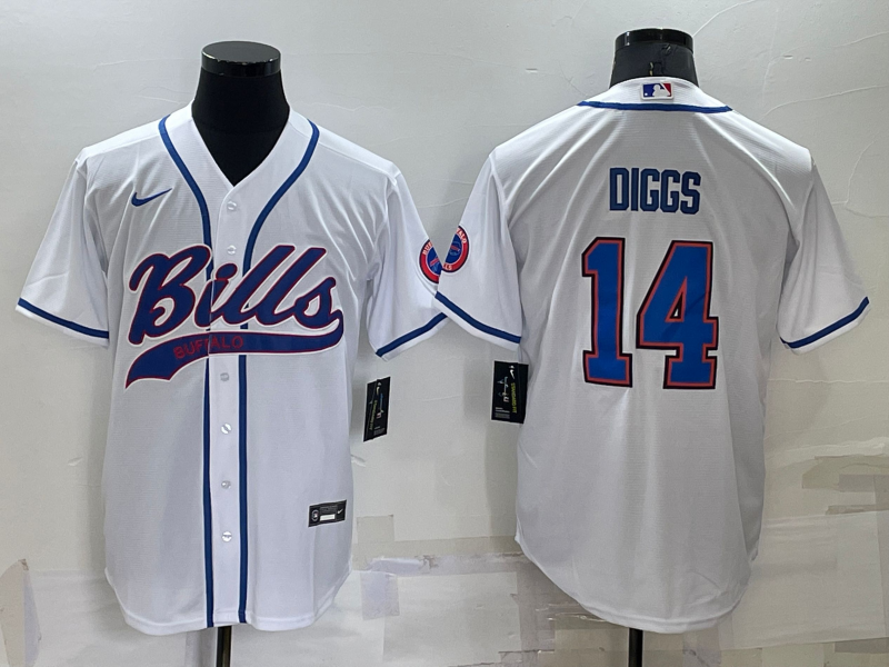 Men's Buffalo Bills Stefon Diggs White Game Jersey Joint Edition football jersey product view 1